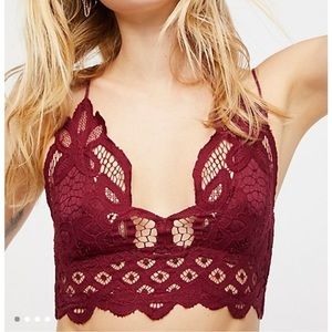 Free People Lovely One Adella Bralette, Maroon